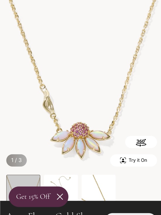 Kendra Scott Jewelry - Kendra Scott Gold Opalescent Pink Daisy Pendant Necklace